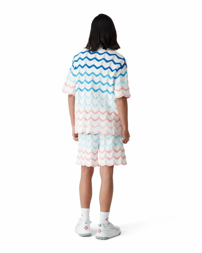 Casablanca Paris Knitwear Gradient Wave Crochet Shorts 8211 Men