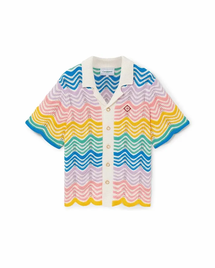 Casablanca Paris Knitwear Gradient Wave Knit Shirt 8211 Men