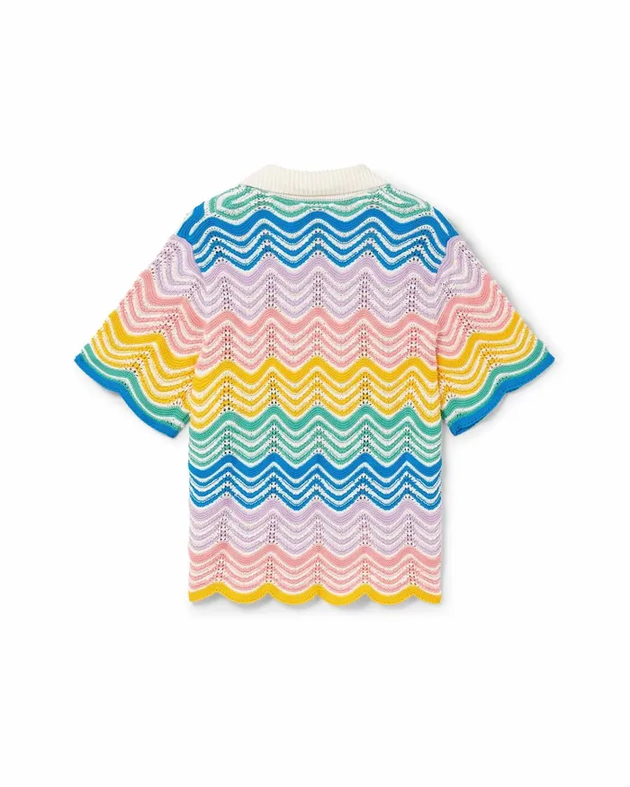 Casablanca Paris Knitwear Gradient Wave Knit Shirt 8211 Men Casablanca Paris Knitwear Gradient Wave Knit Shirt 8211 Men