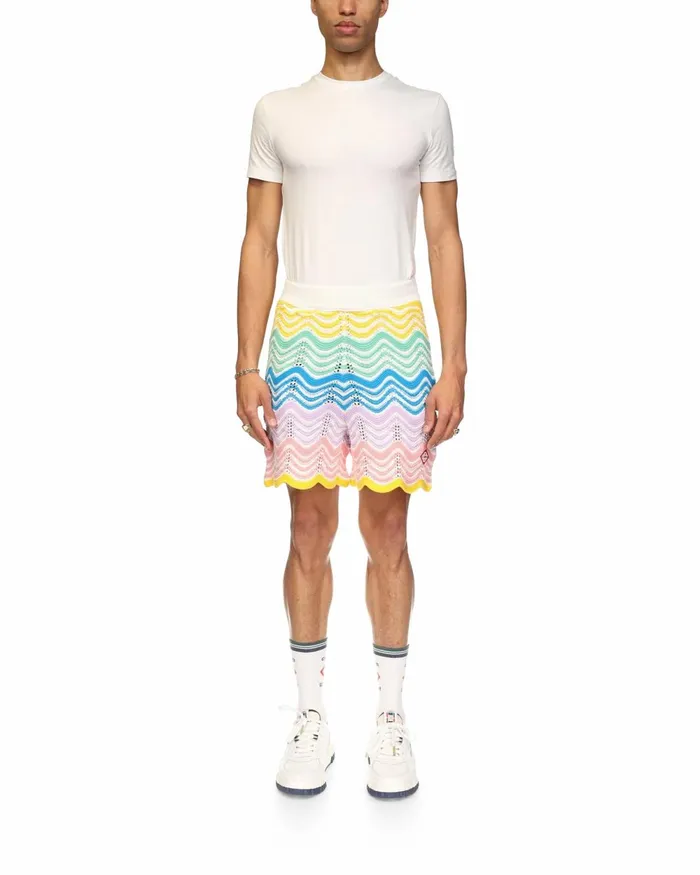 Casablanca Paris Knitwear Gradient Wave Knit Shorts 8211 Men