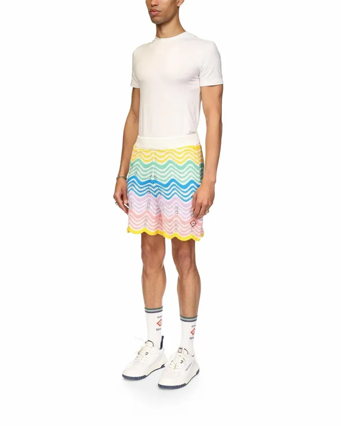 Casablanca Paris Knitwear Gradient Wave Knit Shorts 8211 Men