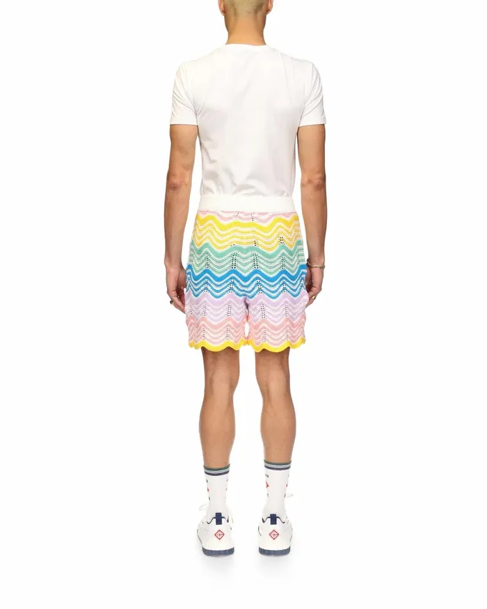 Casablanca Paris Knitwear Gradient Wave Knit Shorts 8211 Men