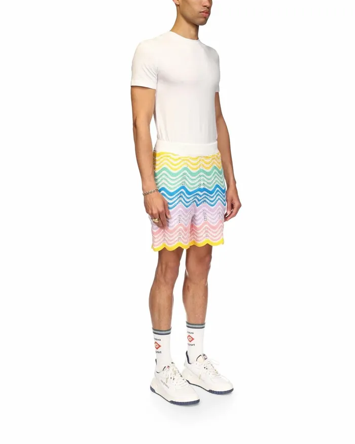 Casablanca Paris Knitwear Gradient Wave Knit Shorts 8211 Men