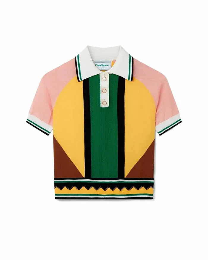 Casablanca Paris Knitwear Graphic Panelled Polo 8211 Women