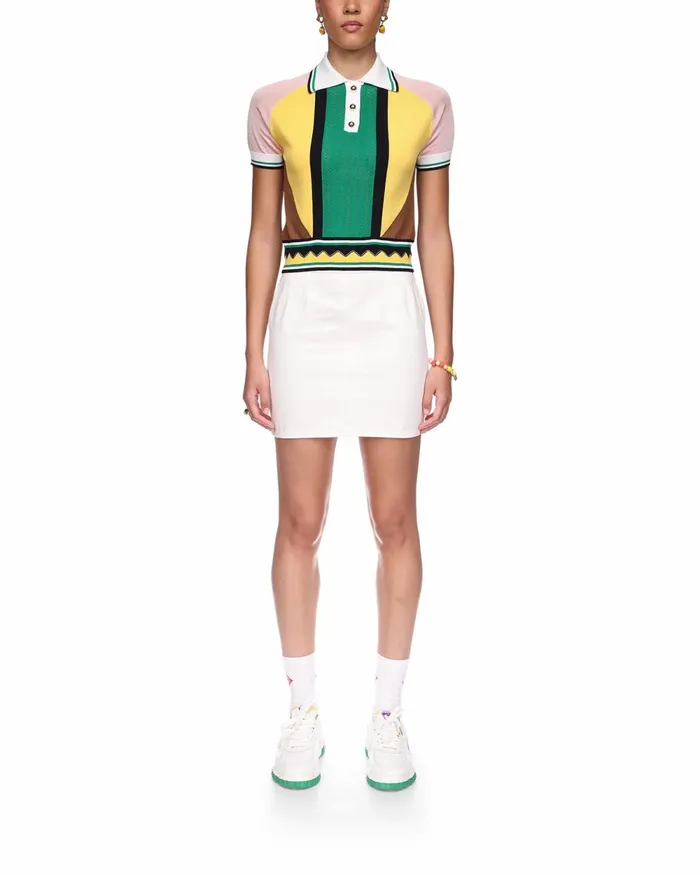 Casablanca Paris Knitwear Graphic Panelled Polo 8211 Women Casablanca Paris Knitwear Graphic Panelled Polo 8211 Women
