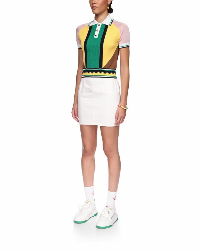 Casablanca Paris Knitwear Graphic Panelled Polo 8211 Women Casablanca Paris Knitwear Graphic Panelled Polo 8211 Women