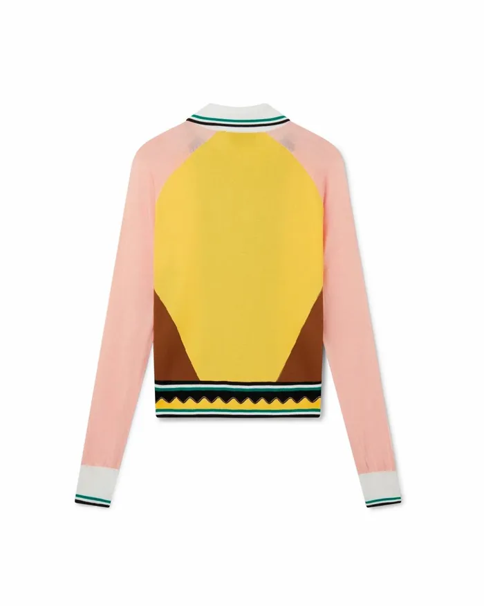 Casablanca Paris Knitwear Graphic Panelled Polo Shirt 8211 Men Casablanca Paris Knitwear Graphic Panelled Polo Shirt 8211 Men