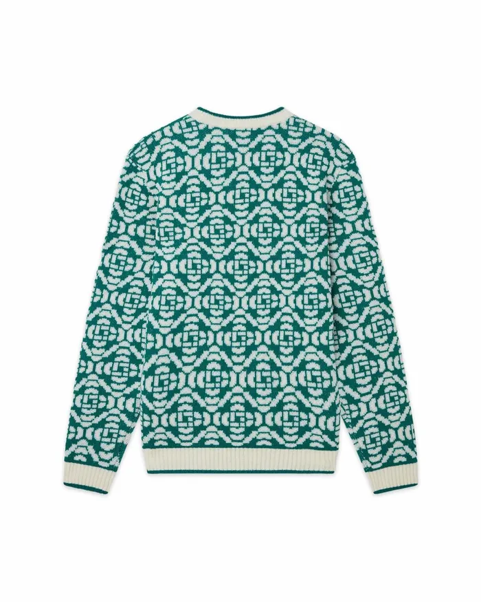 Casablanca Paris Knitwear Green Monogram Jumper 8211 Men Casablanca Paris Knitwear Green Monogram Jumper 8211 Men
