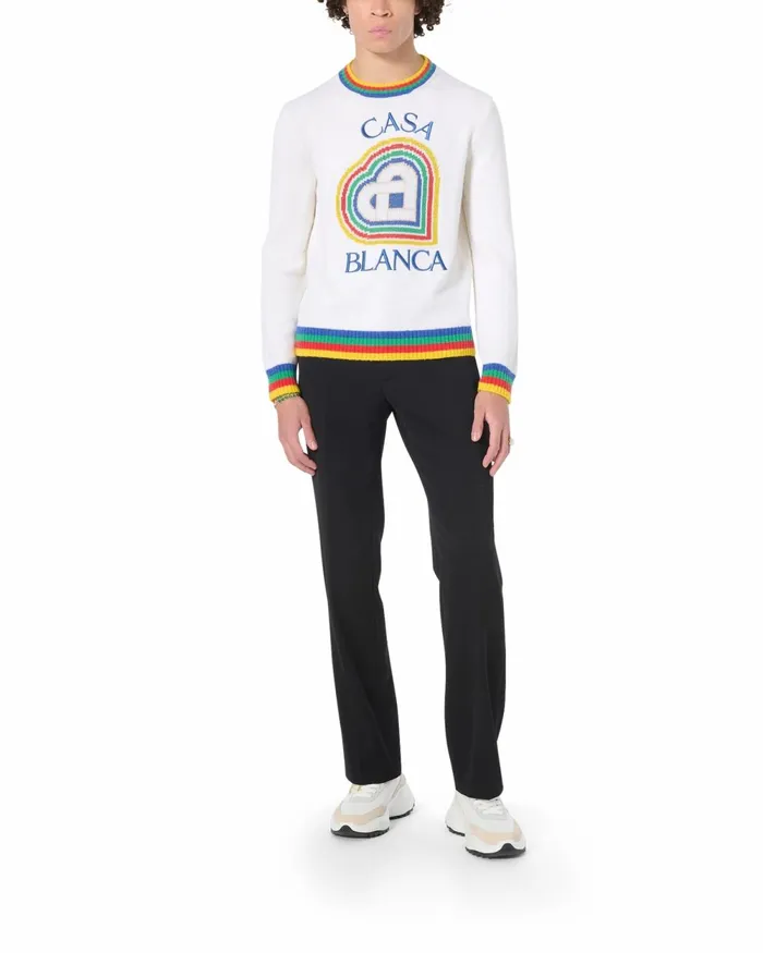 Casablanca Paris Knitwear Heart Boucle Jumper 8211 Men Casablanca Paris Knitwear Heart Boucle Jumper 8211 Men