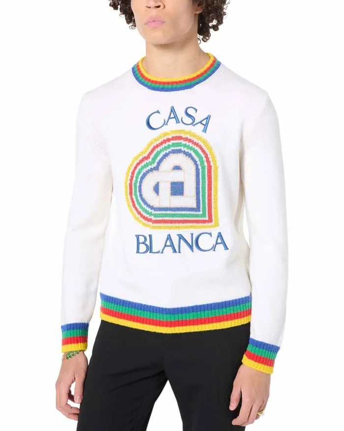 Casablanca Paris Knitwear Heart Boucle Jumper 8211 Men Casablanca Paris Knitwear Heart Boucle Jumper 8211 Men