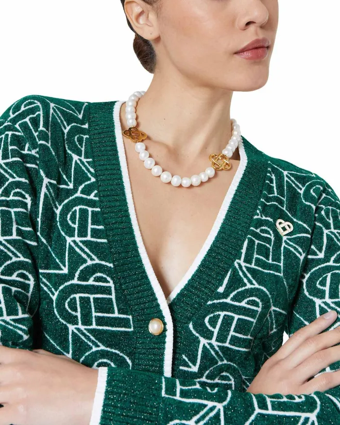 Casablanca Paris Knitwear Heart Monogram Cardigan 8211 Women Casablanca Paris Knitwear Heart Monogram Cardigan 8211 Women