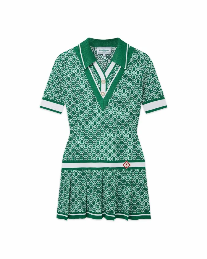 Casablanca Paris Knitwear Jacquard Pleated Dress 8211 Women