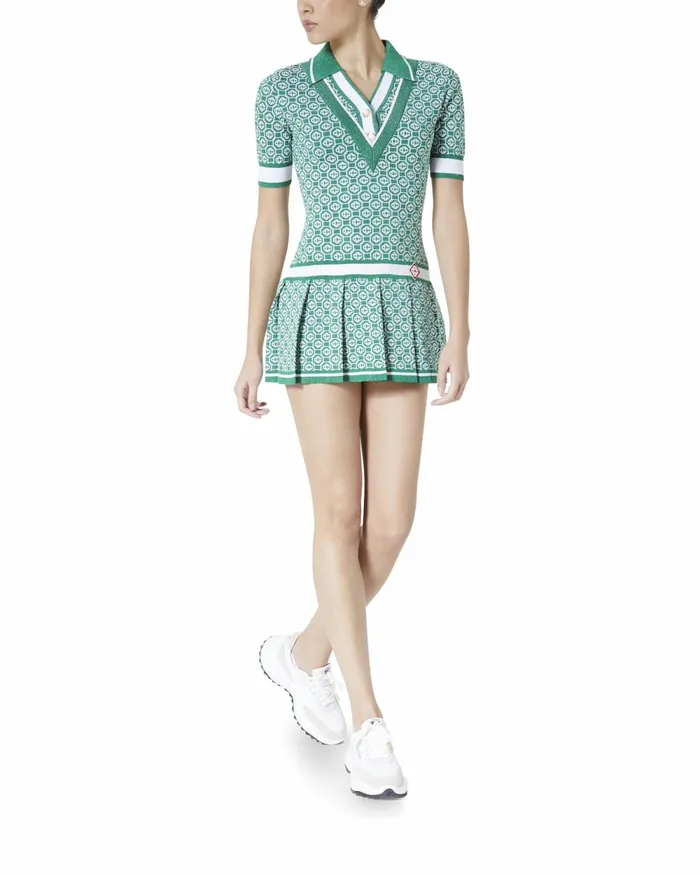 Casablanca Paris Knitwear Jacquard Pleated Dress 8211 Women