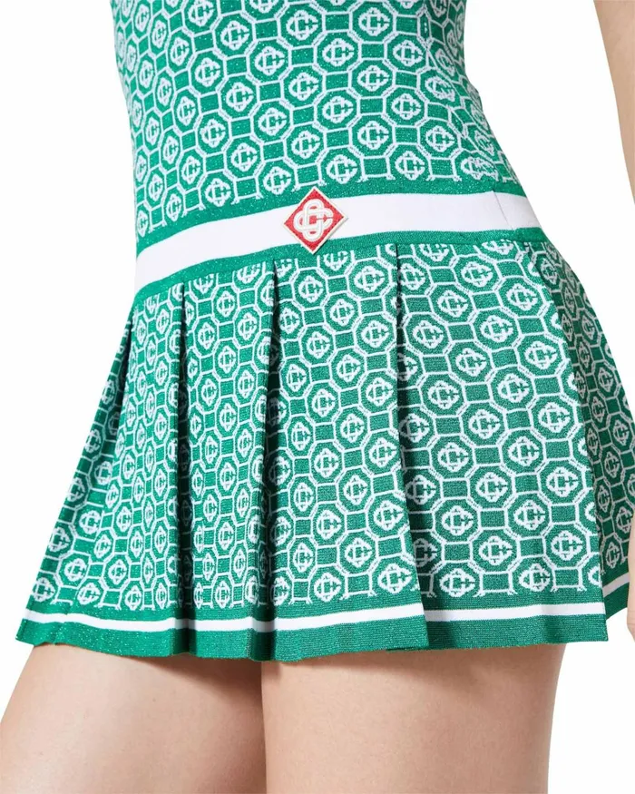 Casablanca Paris Knitwear Jacquard Pleated Dress 8211 Women