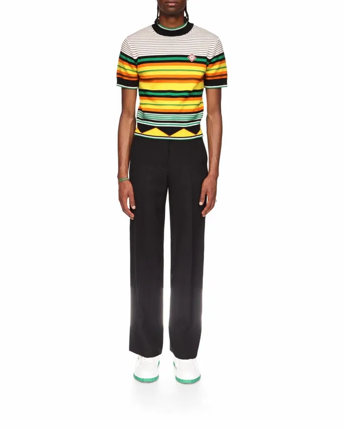 Casablanca Paris Knitwear Knit Striped TShirt 8211 Men Casablanca Paris Knitwear Knit Striped TShirt 8211 Men