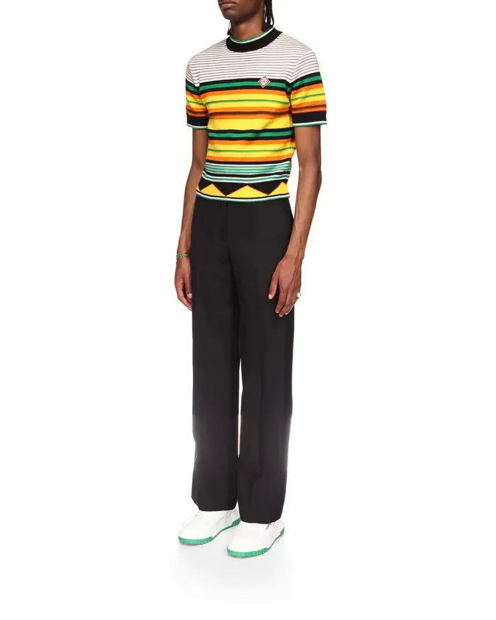 Casablanca Paris Knitwear Knit Striped TShirt 8211 Men Casablanca Paris Knitwear Knit Striped TShirt 8211 Men