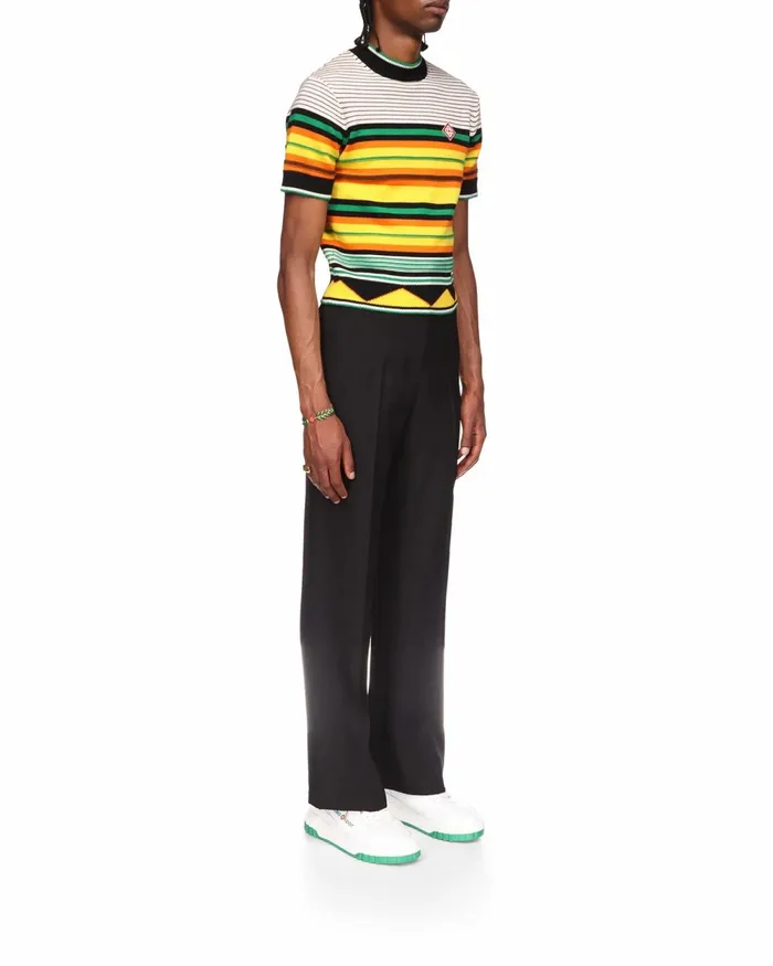 Casablanca Paris Knitwear Knit Striped TShirt 8211 Men Casablanca Paris Knitwear Knit Striped TShirt 8211 Men