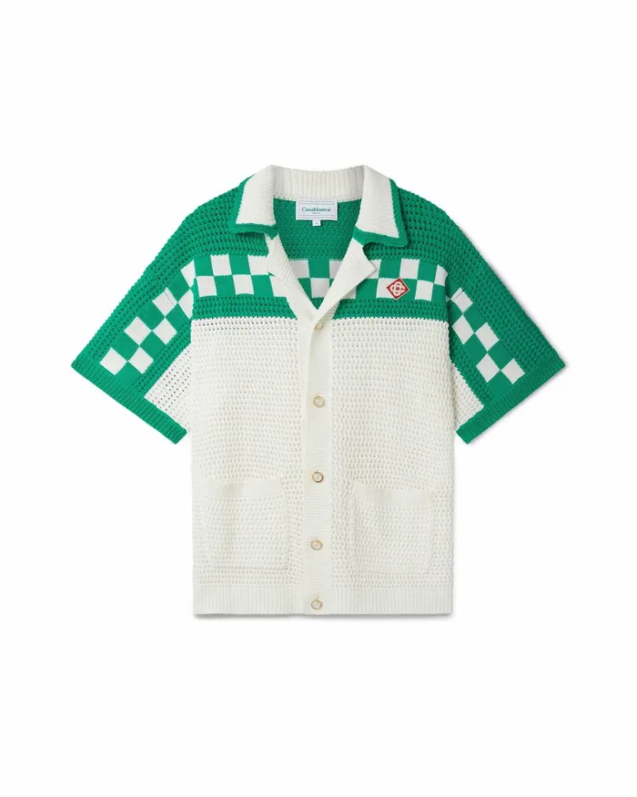 Casablanca Paris Knitwear Knitted Crochet Shirt 8211 Men
