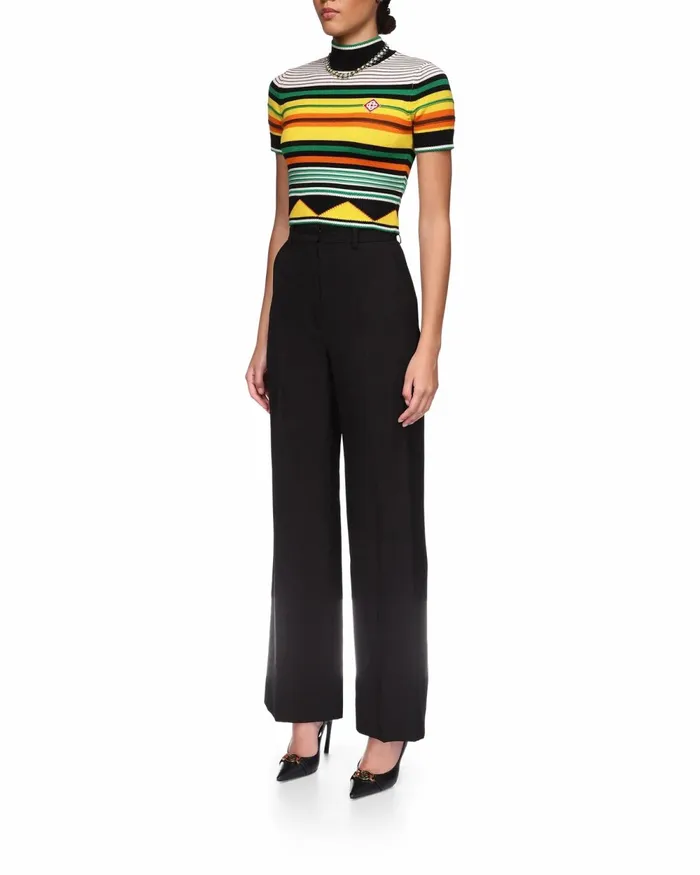 Casablanca Paris Knitwear Knitted Striped Shirt 8211 Women Casablanca Paris Knitwear Knitted Striped Shirt 8211 Women
