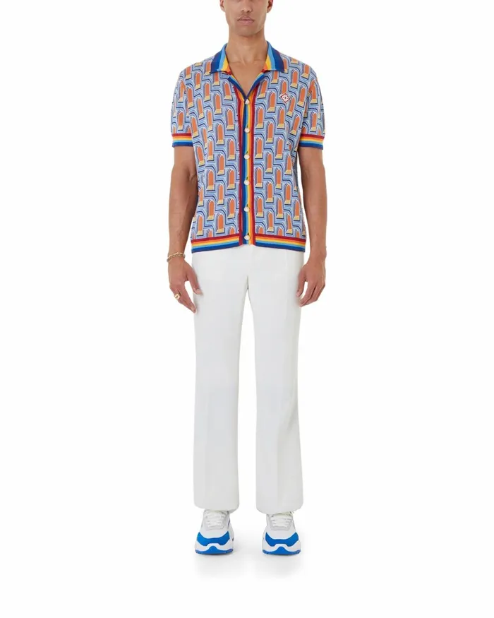 Casablanca Paris Knitwear L039Arche De Nuit Polo Shirt 8211 Men Casablanca Paris Knitwear L039Arche De Nuit Polo Shirt 8211 Men