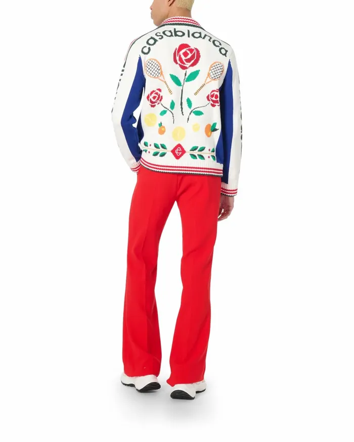 Casablanca Paris Knitwear Laurel Intarsia Knit Jacket 8211 Men Casablanca Paris Knitwear Laurel Intarsia Knit Jacket 8211 Men