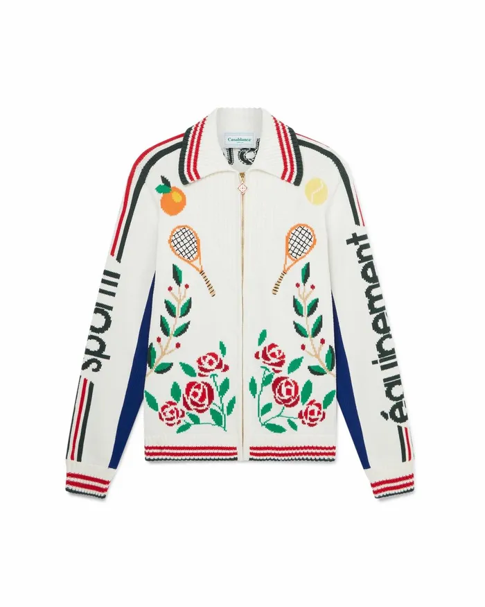 Casablanca Paris Knitwear Laurel Intarsia Knit Jacket 8211 Men Casablanca Paris Knitwear Laurel Intarsia Knit Jacket 8211 Men