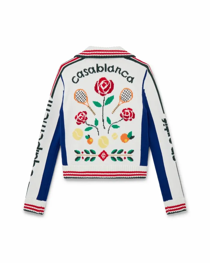 Casablanca Paris Knitwear Laurel Intarsia Knit Jacket 8211 Women