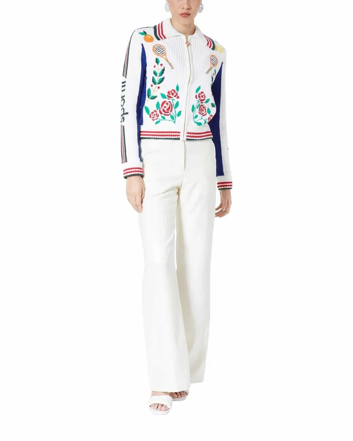 Casablanca Paris Knitwear Laurel Intarsia Knit Jacket 8211 Women Casablanca Paris Knitwear Laurel Intarsia Knit Jacket 8211 Women