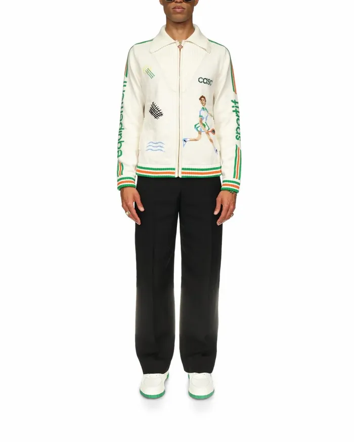 Casablanca Paris Knitwear Le Jeu Intarsia Knit Jacket 8211 Men Casablanca Paris Knitwear Le Jeu Intarsia Knit Jacket 8211 Men