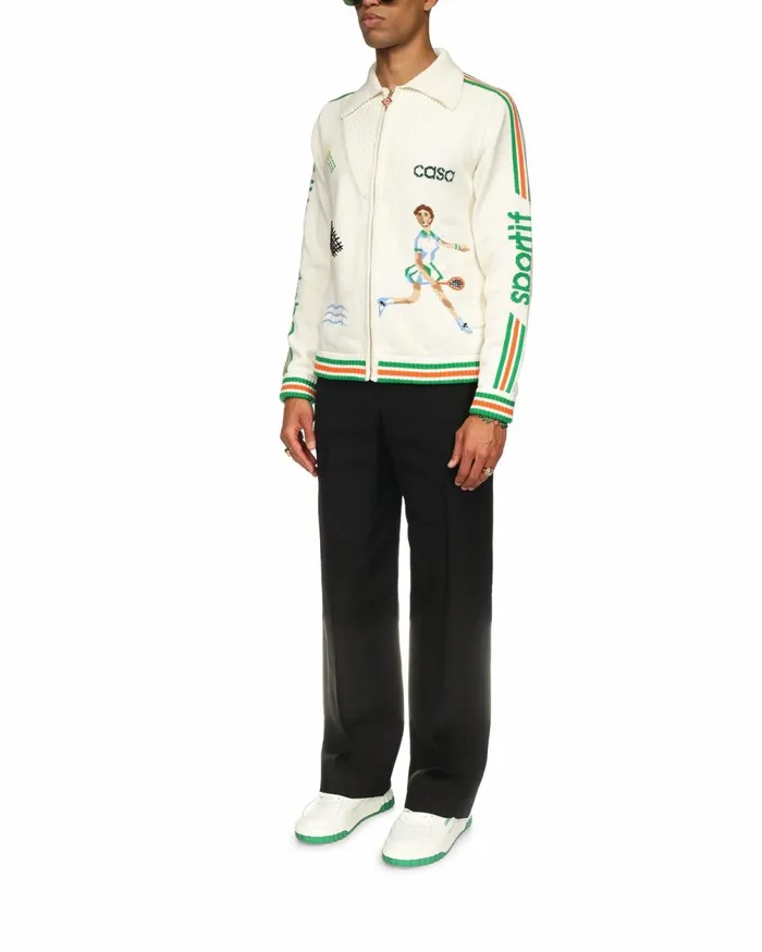 Casablanca Paris Knitwear Le Jeu Intarsia Knit Jacket 8211 Men Casablanca Paris Knitwear Le Jeu Intarsia Knit Jacket 8211 Men