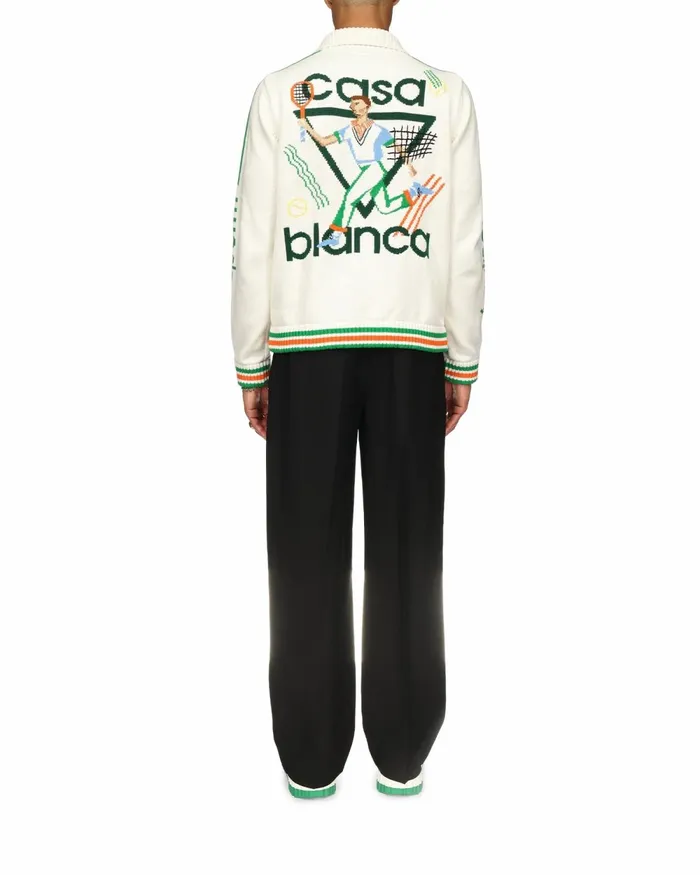 Casablanca Paris Knitwear Le Jeu Intarsia Knit Jacket 8211 Men Casablanca Paris Knitwear Le Jeu Intarsia Knit Jacket 8211 Men