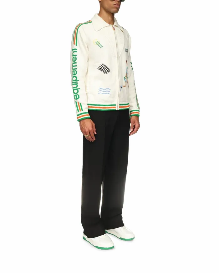 Casablanca Paris Knitwear Le Jeu Intarsia Knit Jacket 8211 Men Casablanca Paris Knitwear Le Jeu Intarsia Knit Jacket 8211 Men