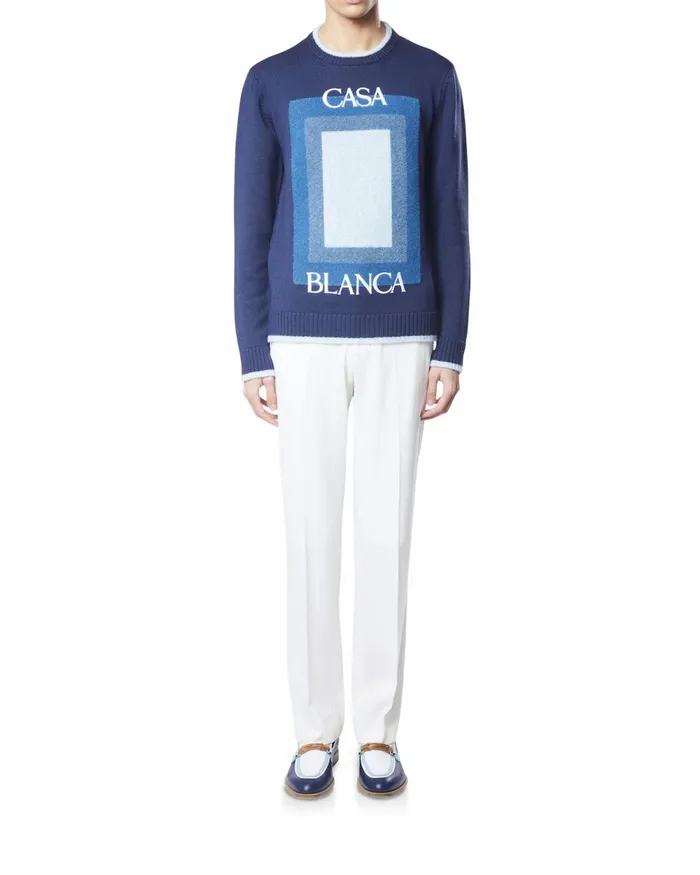 Casablanca Paris Knitwear Logo Degrade Intarsia Jumper 8211 Men