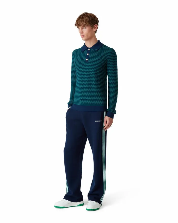 Casablanca Paris Knitwear Mini Wave Polo Shirt 8211 Men