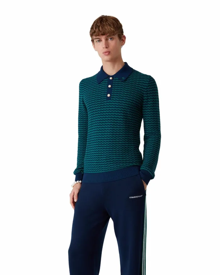 Casablanca Paris Knitwear Mini Wave Polo Shirt 8211 Men