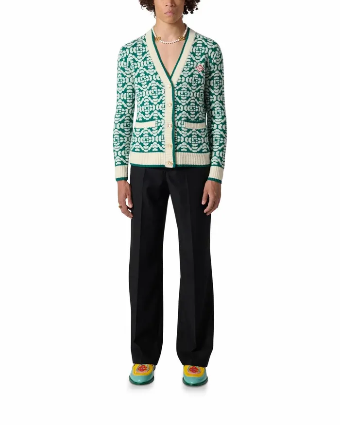 Casablanca Paris Knitwear Monogram Cardigan 8211 Men Casablanca Paris Knitwear Monogram Cardigan 8211 Men