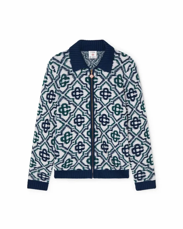 Casablanca Paris Knitwear Monogram Knit Zip Jumper 8211 Men