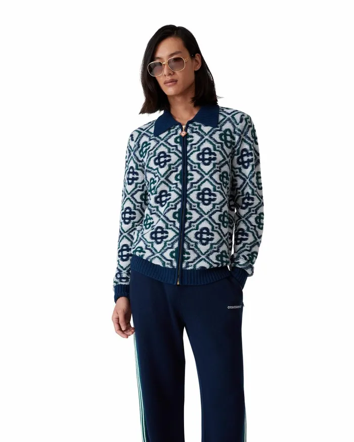 Casablanca Paris Knitwear Monogram Knit Zip Jumper 8211 Men