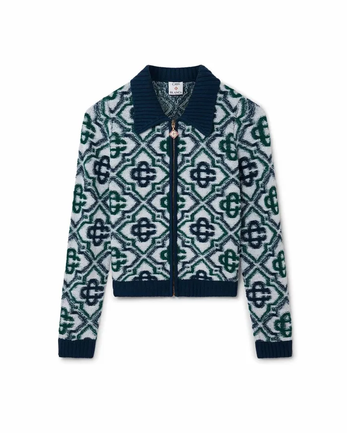 Casablanca Paris Knitwear Monogram Knit Zip Jumper 8211 Women