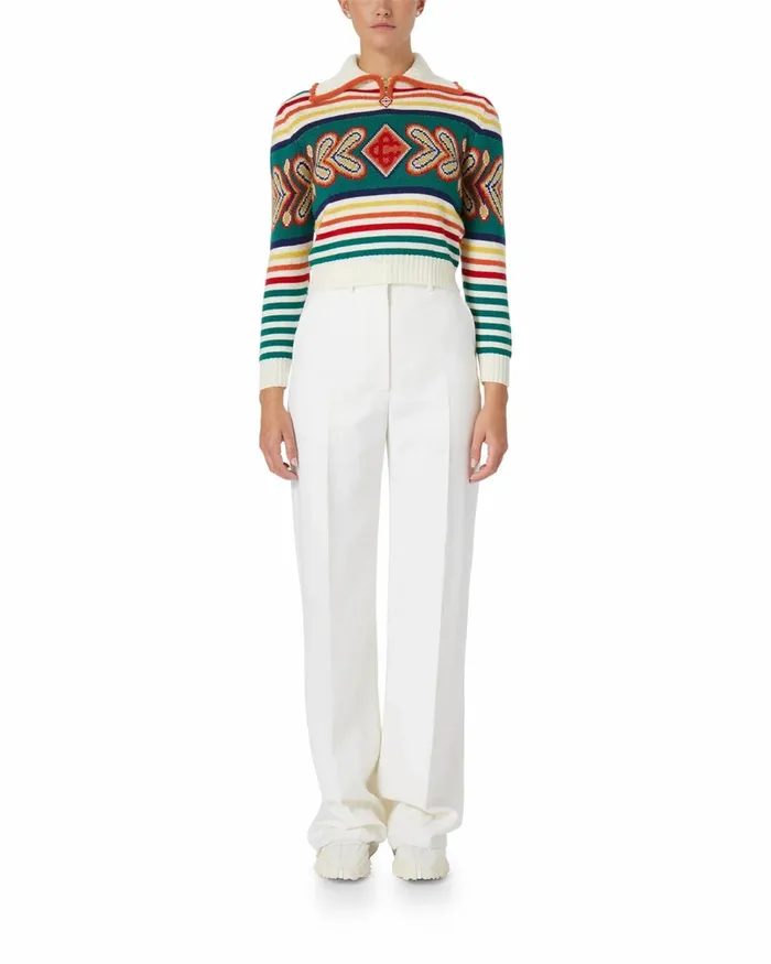 Casablanca Paris Knitwear Multicolour Diamond Zip Up Jumper 8211 Women Casablanca Paris Knitwear Multicolour Diamond Zip Up Jumper 8211 Women