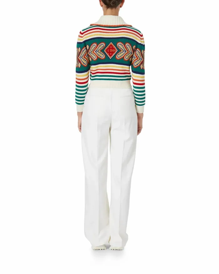 Casablanca Paris Knitwear Multicolour Diamond Zip Up Jumper 8211 Women Casablanca Paris Knitwear Multicolour Diamond Zip Up Jumper 8211 Women