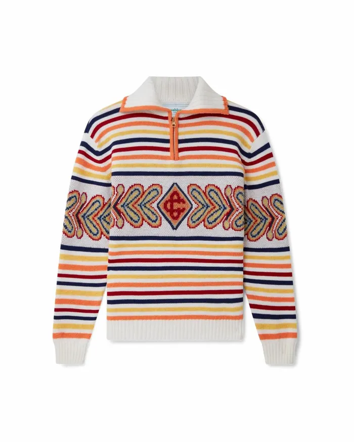 Casablanca Paris Knitwear Multicolour Zip Up Diamond Jumper 8211 Men