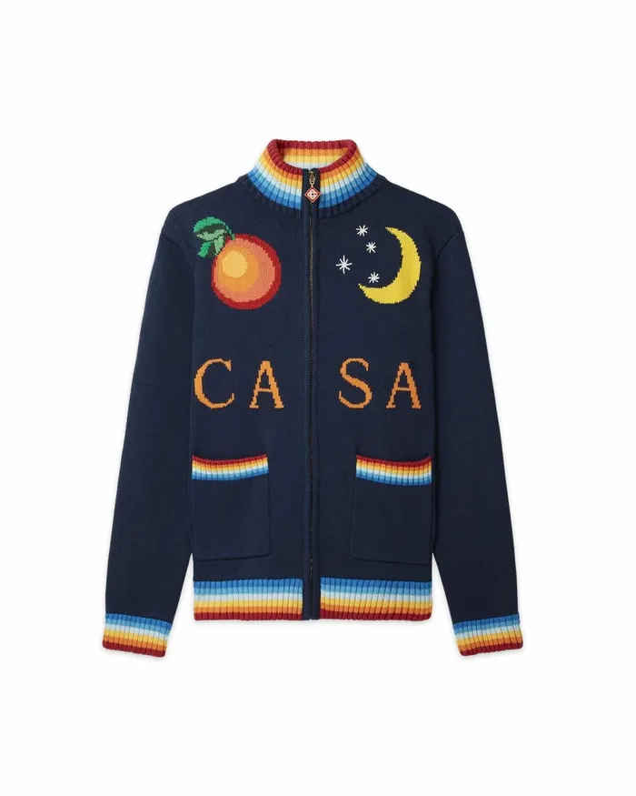 Casablanca Paris Knitwear Navy Casa Club Jacket 8211 Men