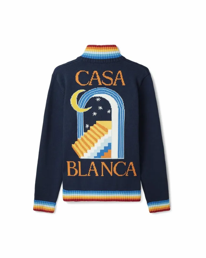 Casablanca Paris Knitwear Navy Casa Club Jacket 8211 Men Casablanca Paris Knitwear Navy Casa Club Jacket 8211 Men
