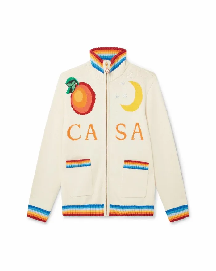Casablanca Paris Knitwear OffWhite Casa Club Jacket 8211 Men