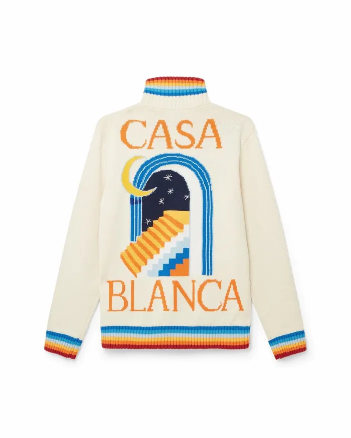 Casablanca Paris Knitwear OffWhite Casa Club Jacket 8211 Men Casablanca Paris Knitwear OffWhite Casa Club Jacket 8211 Men