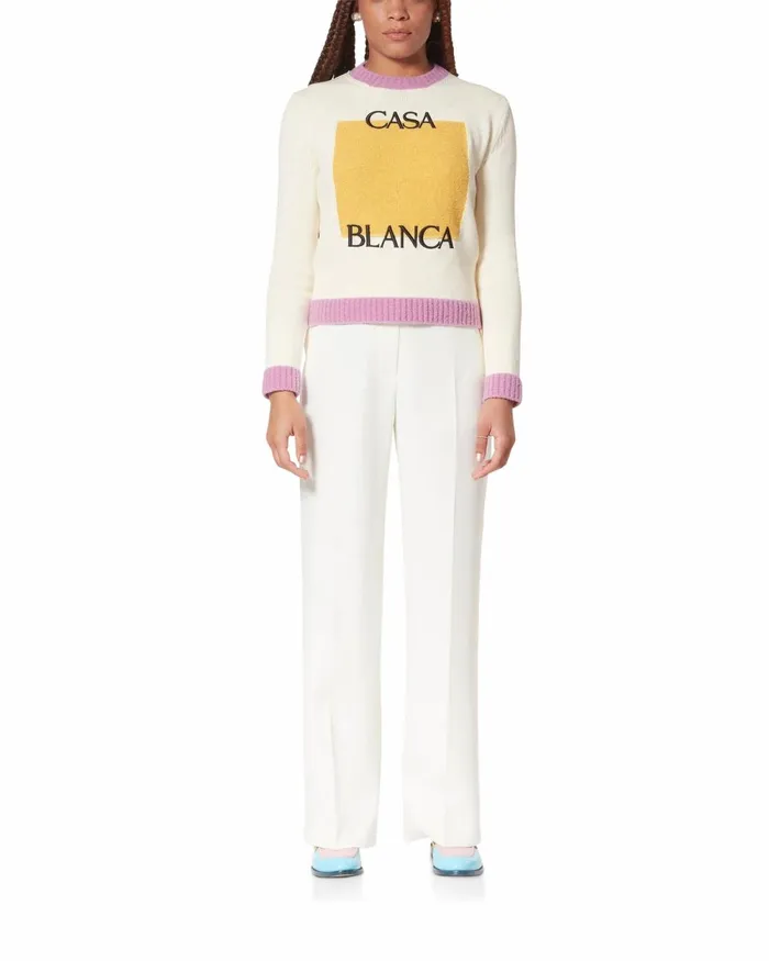 Casablanca Paris Knitwear Off White Casa Knit Sweater 8211 Women