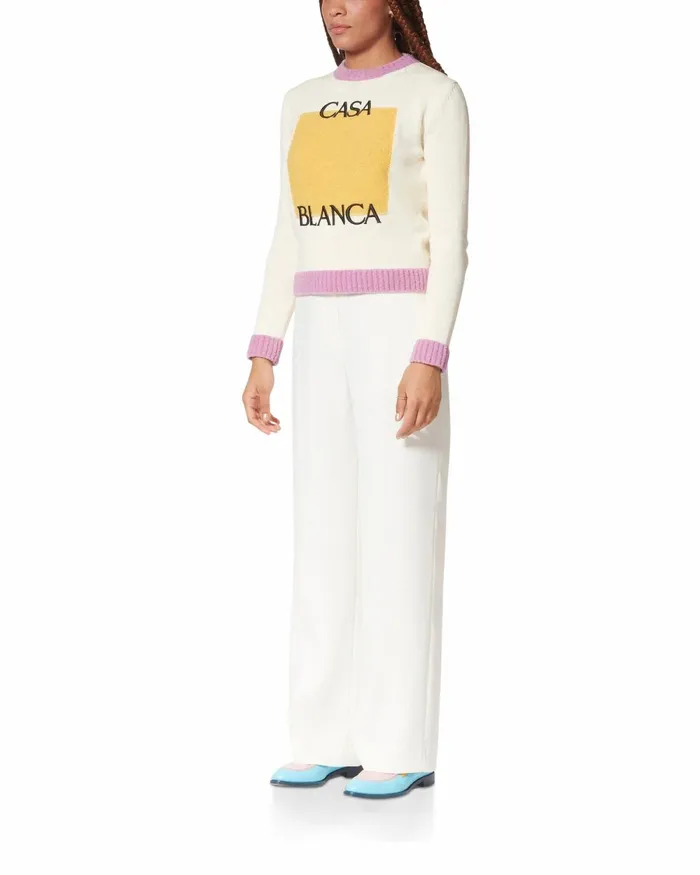 Casablanca Paris Knitwear Off White Casa Knit Sweater 8211 Women