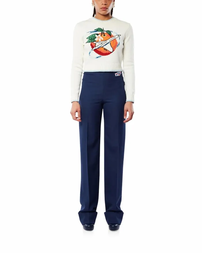 Casablanca Paris Knitwear Orbite Autour De L039Orange Crew Neck Jumper 8211 Women