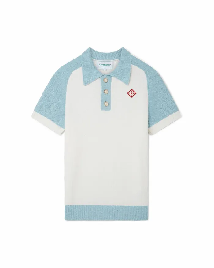 Casablanca Paris Knitwear Raglan Boucle Polo Shirt 8211 Men